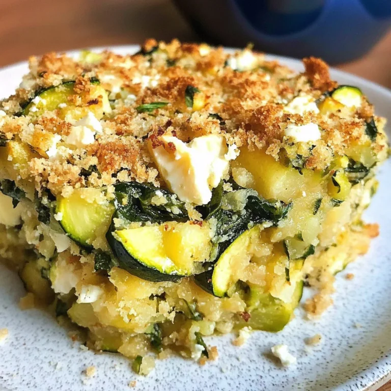 Baked Zucchini, Spinach, and Feta Casserole