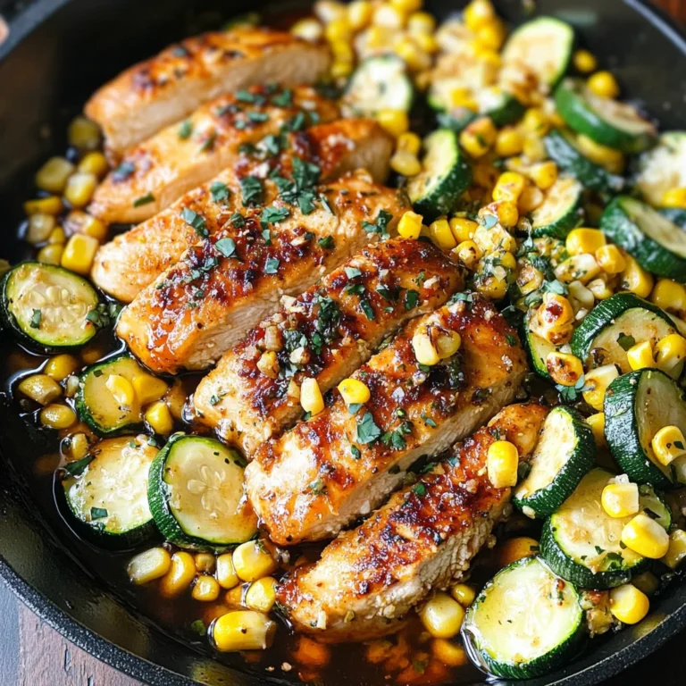 Garlic Butter Chicken with Zucchini and Corn - One-Pan, 30-Minute Meal