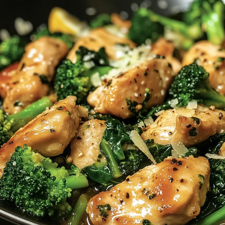 Garlic Chicken with Broccoli and Spinach