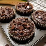 Healthy & Moist Chocolate Zucchini Muffins