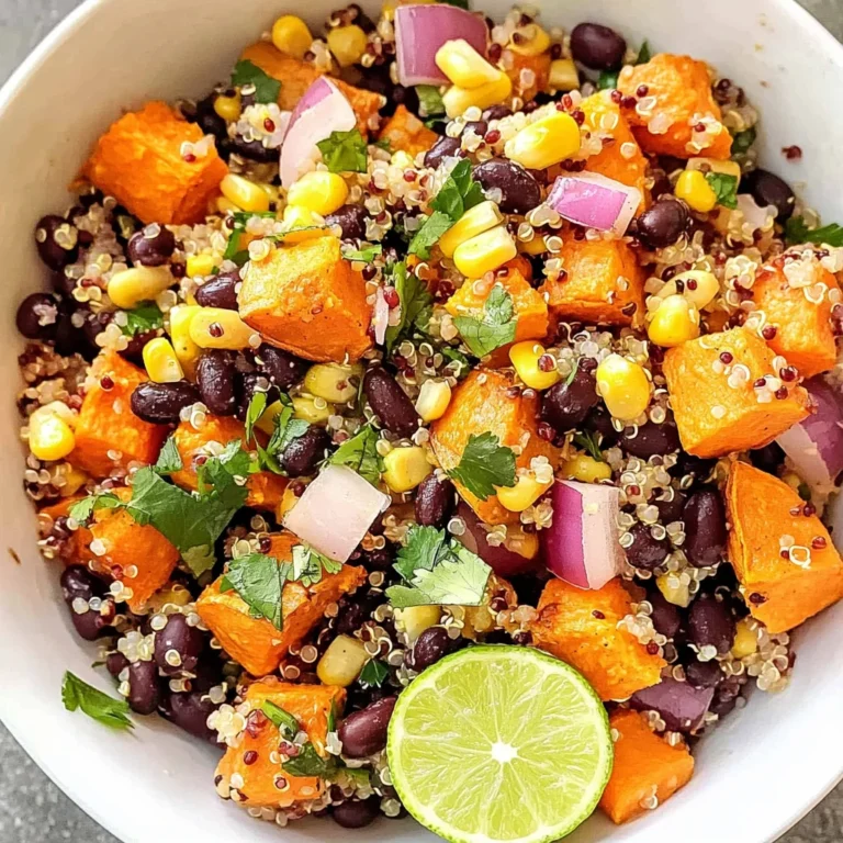 Roasted Sweet Potato Black Bean Quinoa Salad recipe