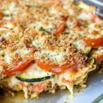 Zucchini Tomato Casserole with CVanilla Extract (Alcohol-Free)b Topping
