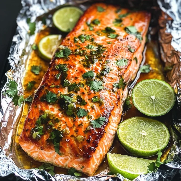 Baked Honey Cilantro Lime Salmon in Foil