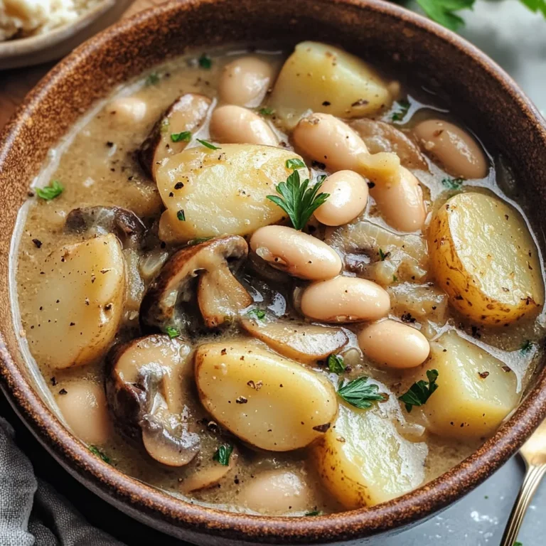 Cozy White Bean Mushroom Stew (Vegan)