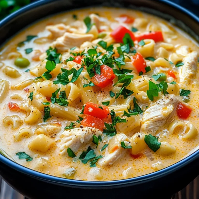 Creamy Parmesan Cajun Chicken Pasta Soup