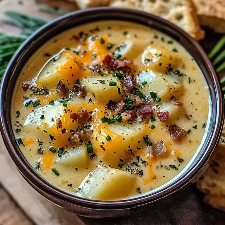 Hearty Cheddar Garlic Herb Potato Soup Recipe