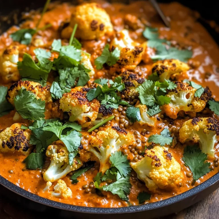 Spice-Roasted Cauliflower in Coconut Tomato Sauce with Lentils