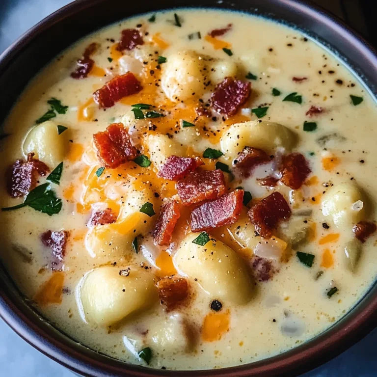 Turkey Bacon Cheddar Gnocchi Soup