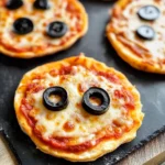 Easy Mini Halloween Pizzas