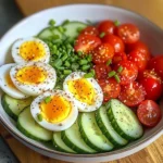Garden Egg Bowl with Cucumber & Cherry Tomatoes