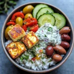 Greek Halloumi Bowls with Tzatziki
