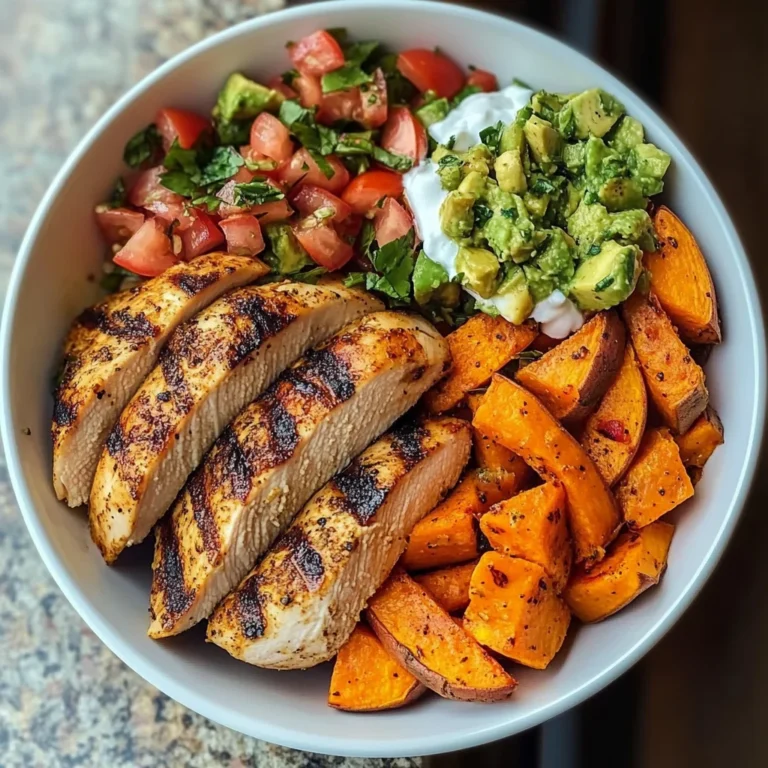 Grilled Chicken Bowl with Sweet Potato & Avocado Salsa