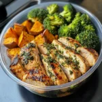 Herbed Chicken Meal Prep Bowls with Sweet Potatoes & Broccoli