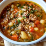 Italian Vegetable Soup with Spicy Sausage