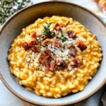 Pumpkin Risotto with Turkey Bacon & Parmesan