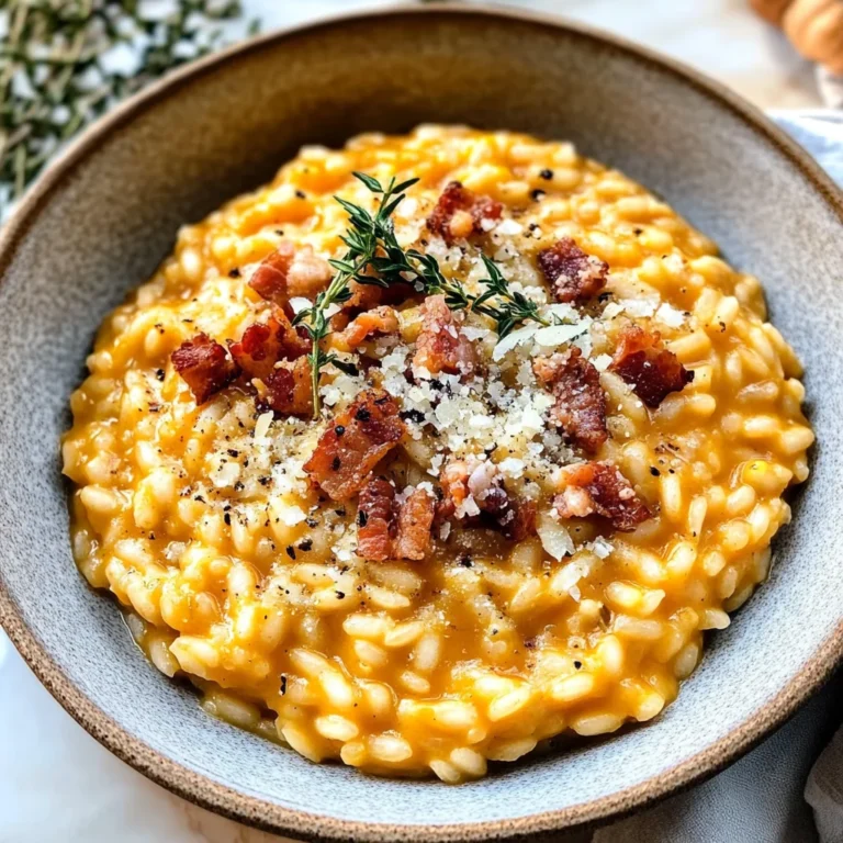 Pumpkin Risotto with Turkey Bacon & Parmesan