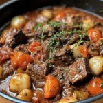 Slow-Baked Beef Casserole with Herbs and Tomatoes