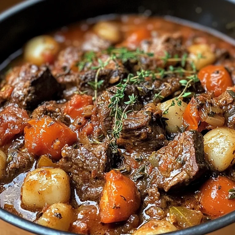 Slow-Baked Beef Casserole with Herbs and Tomatoes