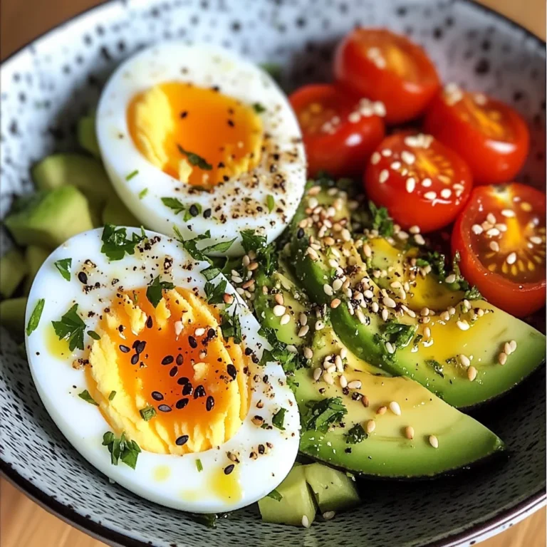 Soft-Boiled Eggs with Avocado & Cherry Tomato Salad