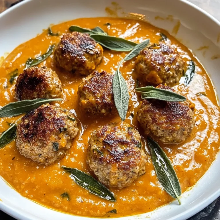 Turkey Meatballs in Pumpkin Sage Sauce