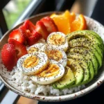 Avocado Rice Cake & Fruit Power Plate