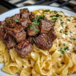 Cajun Steak Tips with Cheesy Parmesan Linguine