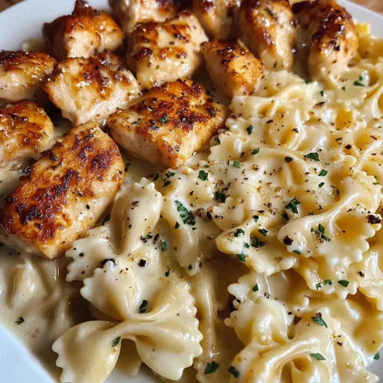 Cheesy Garlic Chicken Bowtie Pasta Recipe