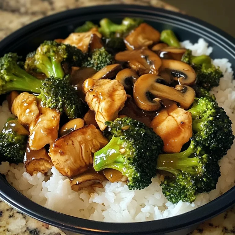 Chicken, Broccoli & Mushroom Stir-Fry with Steamed Rice