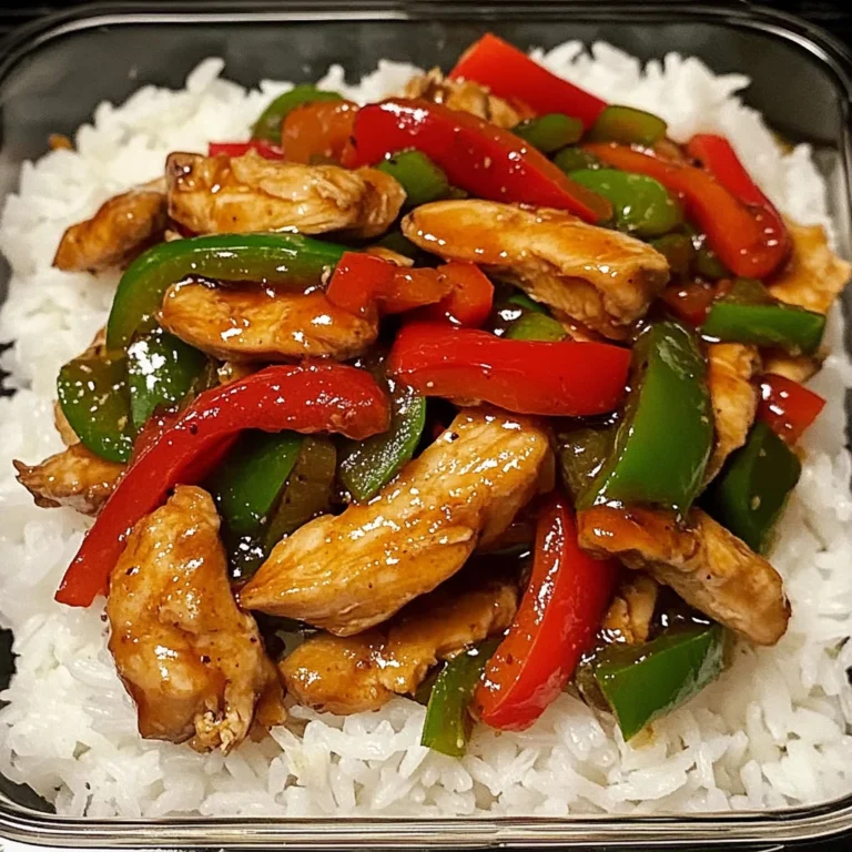 Chicken and Bell Pepper Stir-Fry with Rice