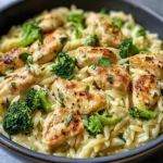 Creamy Chicken and Broccoli Orzo Bowl