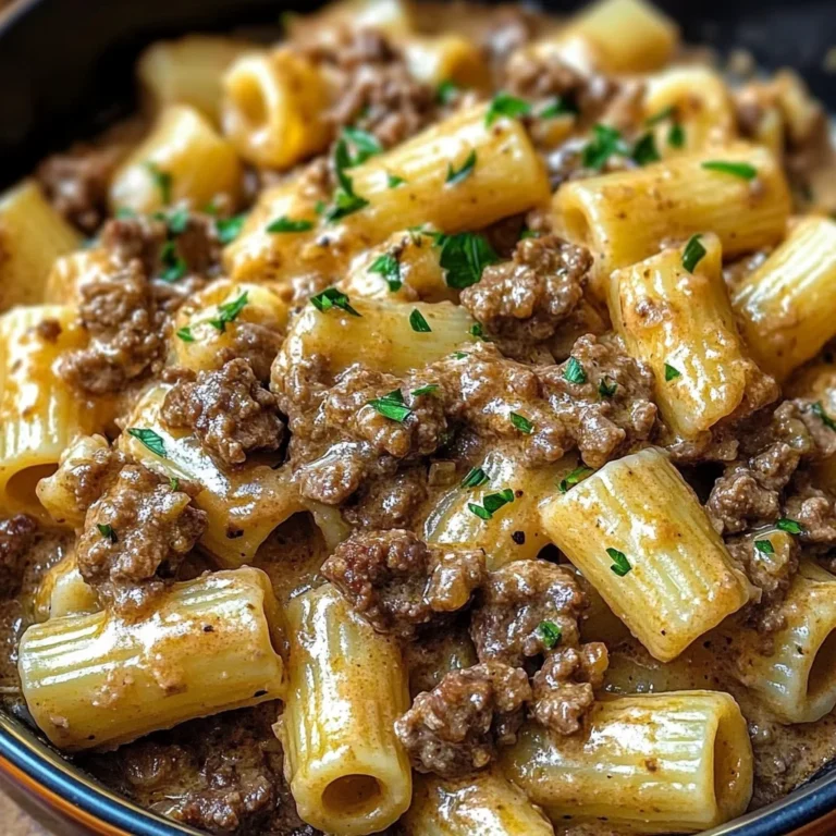 Creamy Garlic Beef Pasta