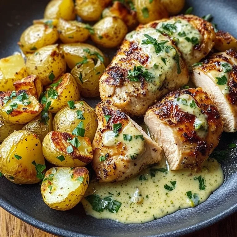 Creamy Garlic Herb Chicken with Golden Potatoes
