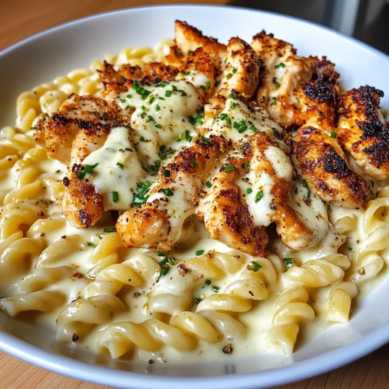 Creamy Mozzarella Alfredo with Garlic Chicken Twisted Pasta