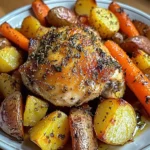 Herb-Roasted Chicken Thighs with Golden Potatoes & Sweet Carrots