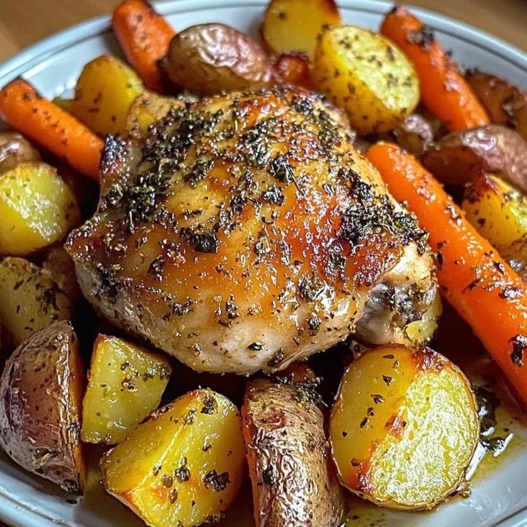 Herb-Roasted Chicken Thighs with Golden Potatoes & Sweet Carrots