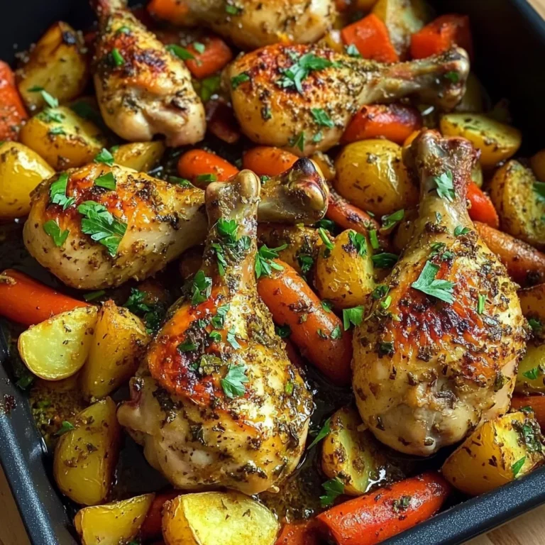 Herb Roasted Chicken Drumsticks with Veggies