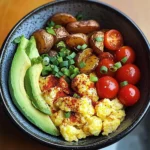 Savory Breakfast Bowl with Scrambled Eggs, Avocado & Baby Potatoes