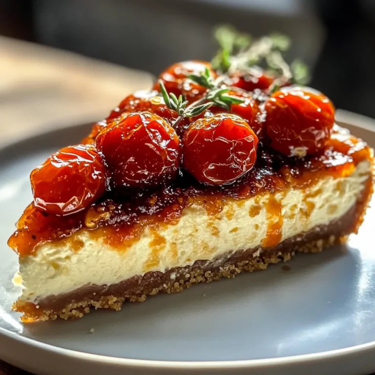 Savory Cheesecake with Roasted Tomato Jam & Parmesan Crust