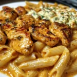 Seared Garlic Chicken Penne in Mozzarella Cajun Sauce