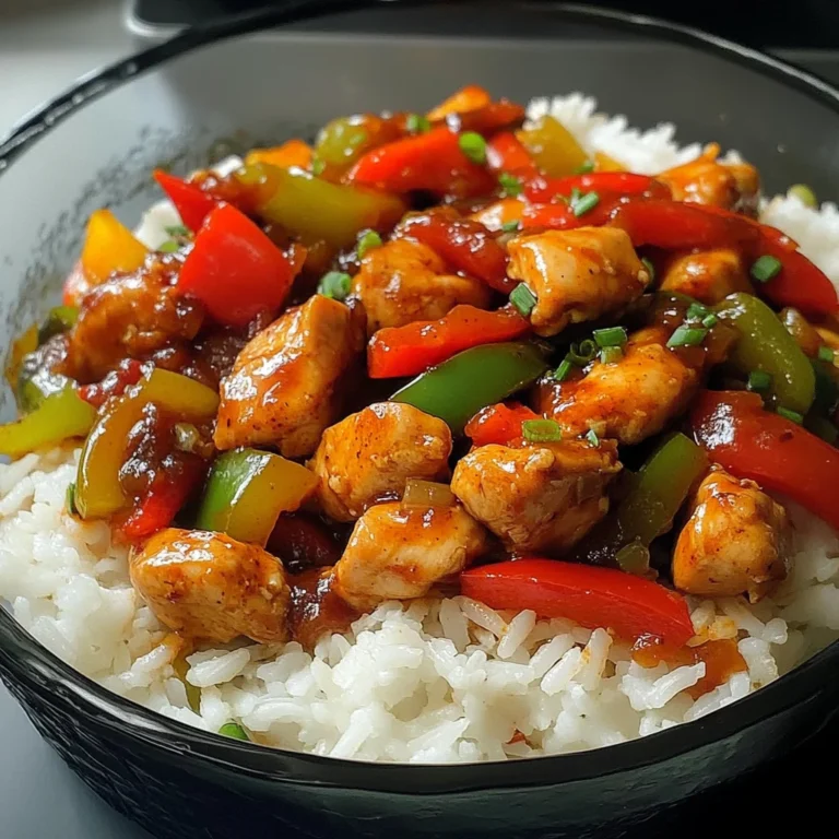 Spicy Chicken Stir-Fry with Peppers & Rice