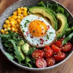 Sunny Avocado Breakfast Bowl with Corn & Cherry Tomatoes