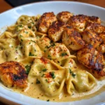 Velvety Cajun Chicken Tortellini with Three-Cheese Sauce