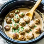 Crockpot Swedish Meatballs with Creamy Gravy