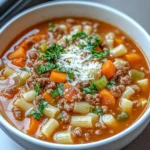 Slow Cooker Italian chicken hamburger Soup