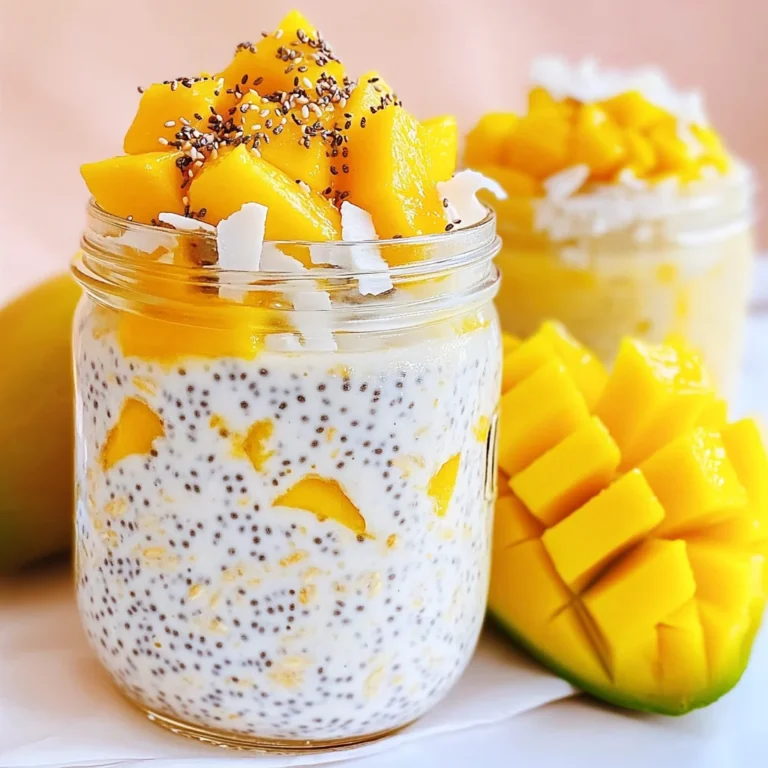 Mango Coconut Overnight Oats - Tropical Overnight Oats