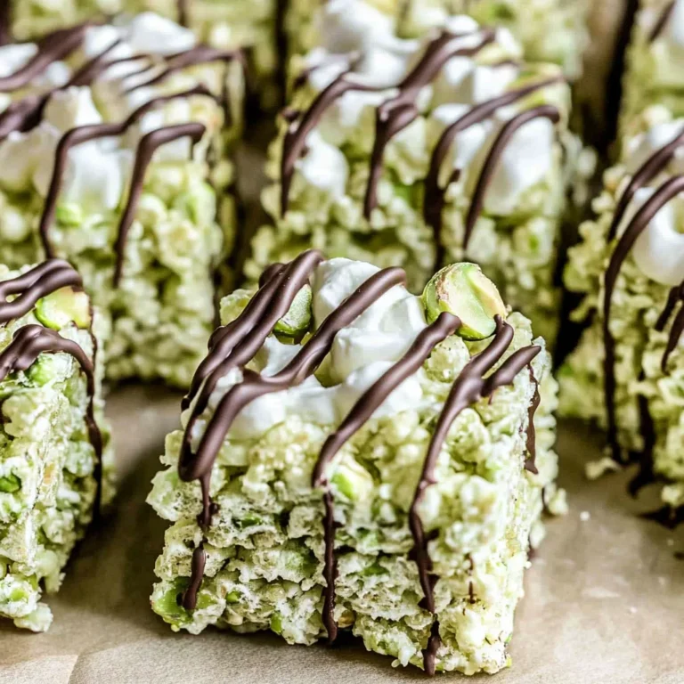 Pistachio Rice Krispie Treats with Dark Chocolate Recipe
