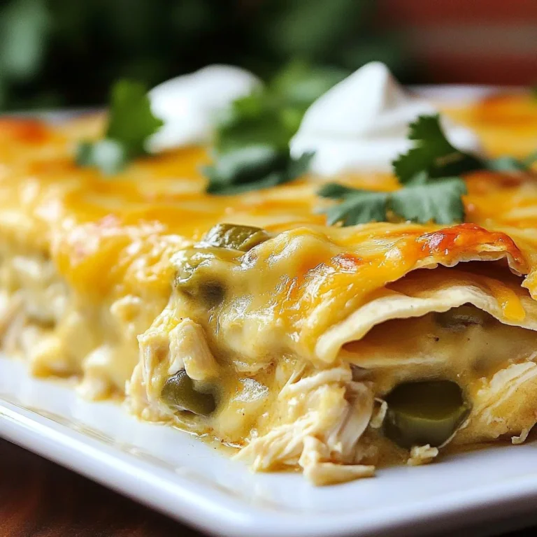 Quick and Easy Green Chile Chicken Enchilada Casserole