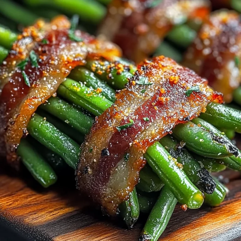 Turkey Bacon-Wrapped Green Bean Bundles recipe