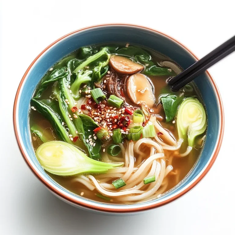 Ginger Garlic Noodle Soup with Bok Choy